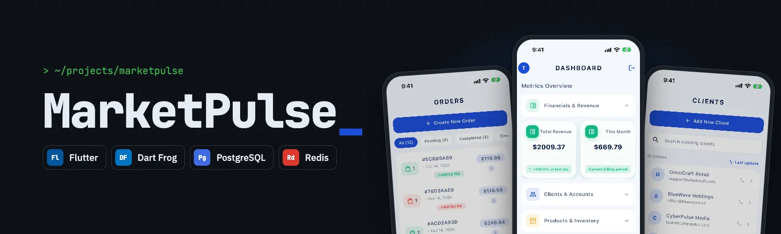 MarketPulse: app screenshots